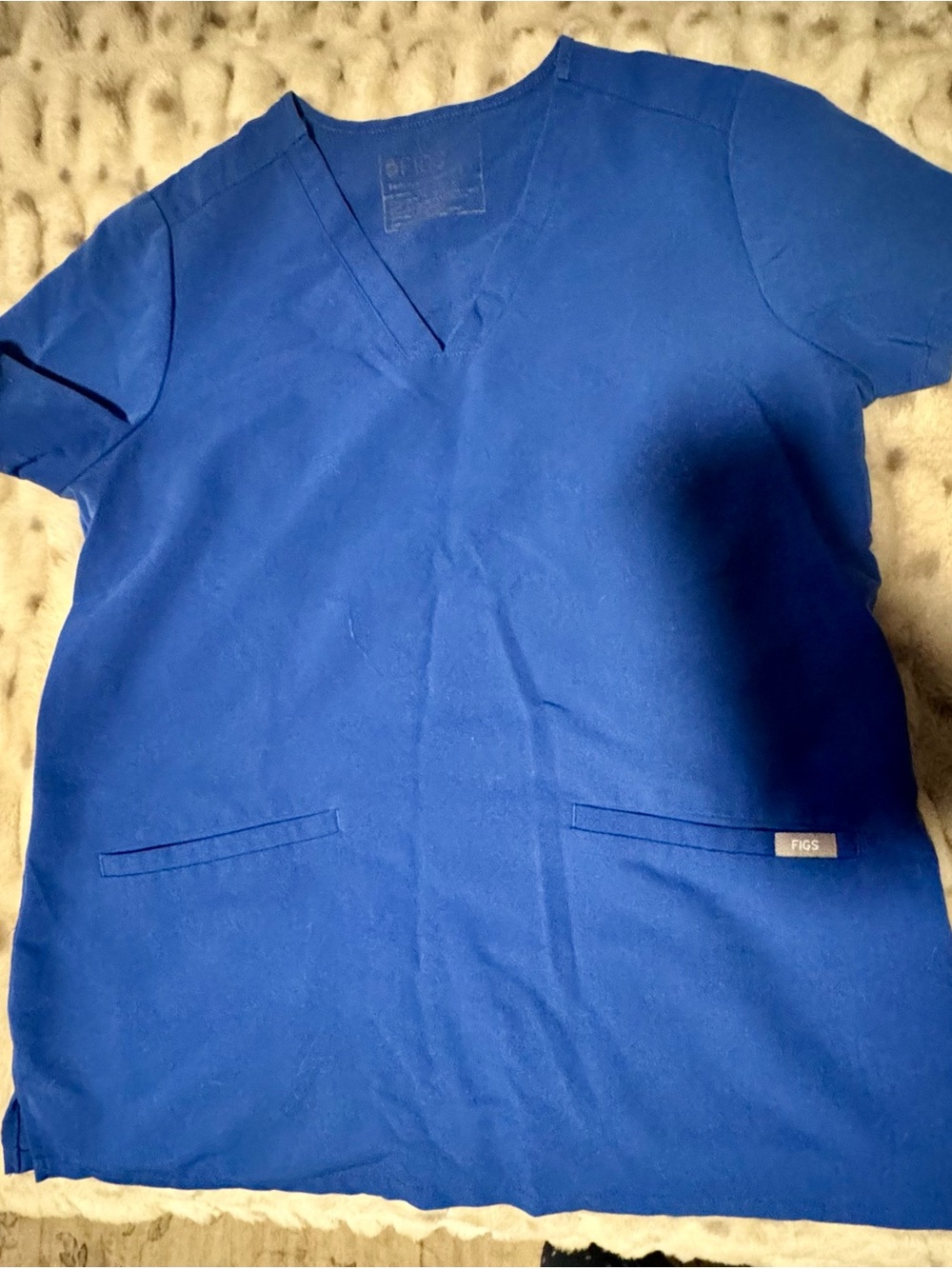 Figs Men’s V-Neck Top - Royal Blue
